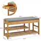 Bamboo Shoe Bench Drawers Lift Top - Furniture > Living