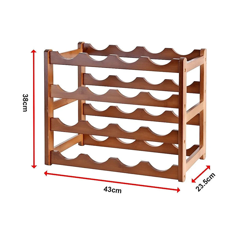 Bamboo stackable modular freestanding with upright supports and shelf tiers