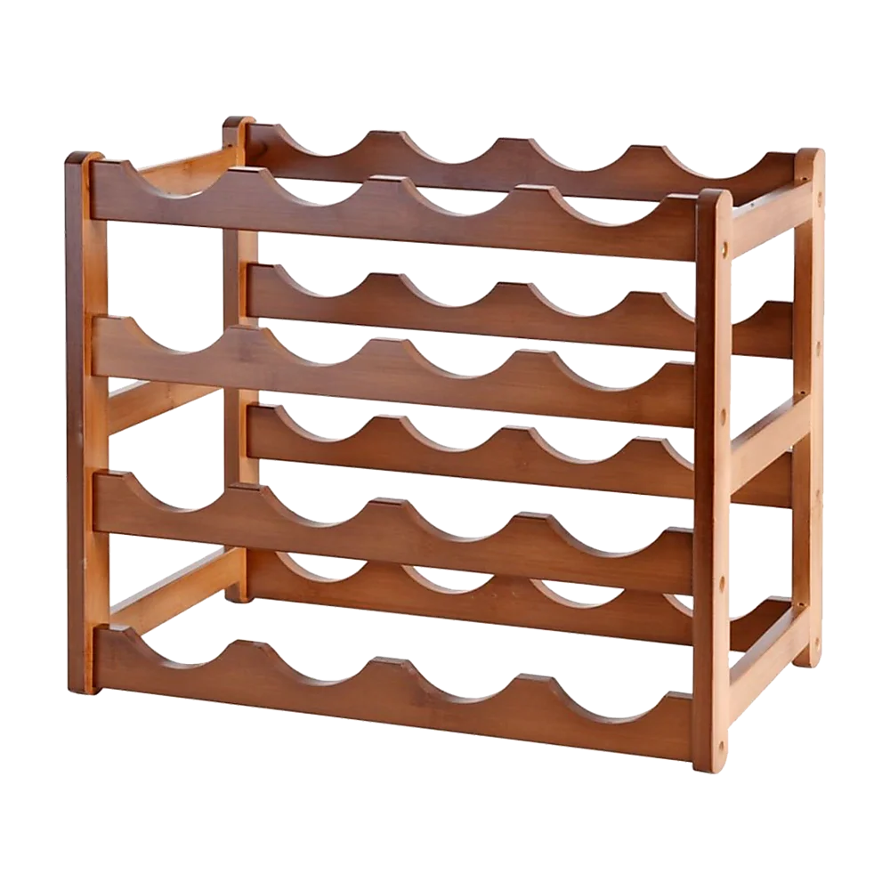 Bamboo Stackable Modular Freestanding Countertop Wine Shelf