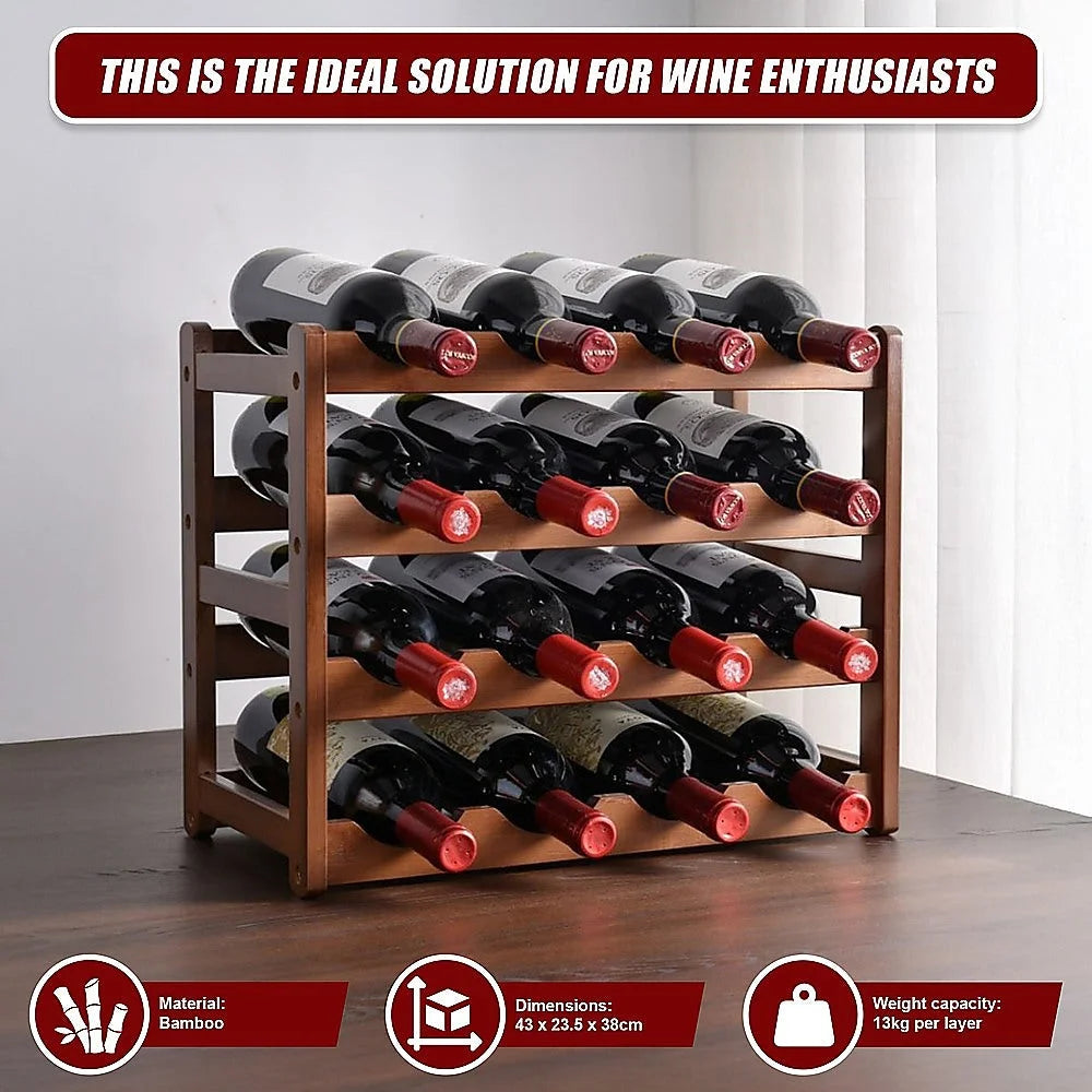 Stackable modular freestanding with adjustable supports and fitted brackets