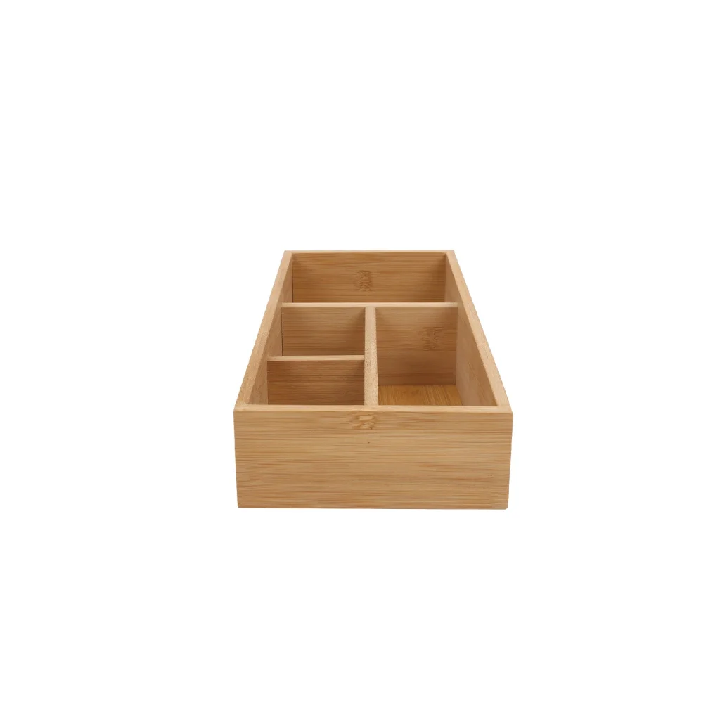 Bamboo Storage Box with 4 Slots - Furniture > Office >