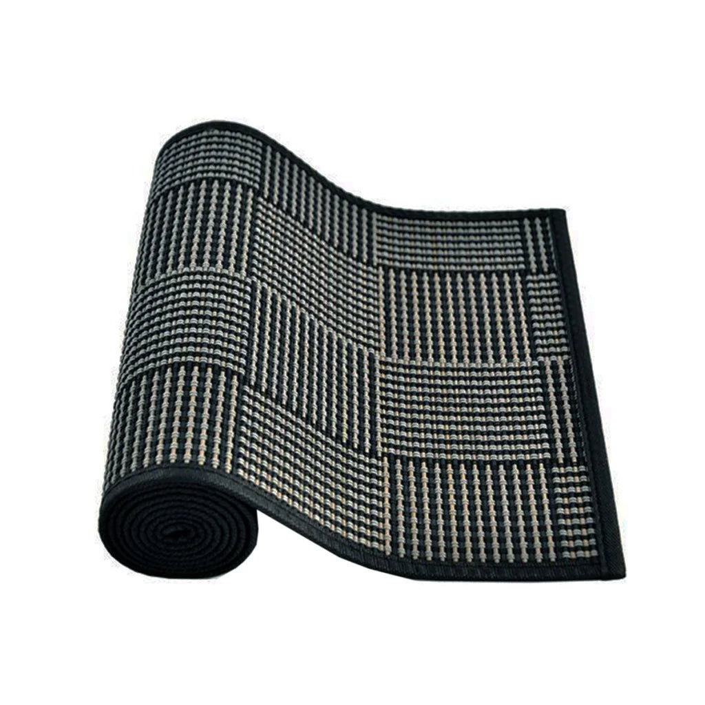 Bamboo Table Runner Louis Black Grey 140x33cm - Furniture