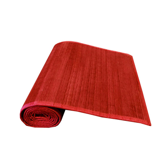 Bamboo Table Runner Varnish 140x33cm - Red - Home & Garden