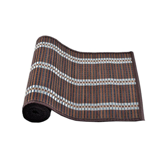 Bamboo Table Runner Victoria 140x33cm - Dark Brown Silver