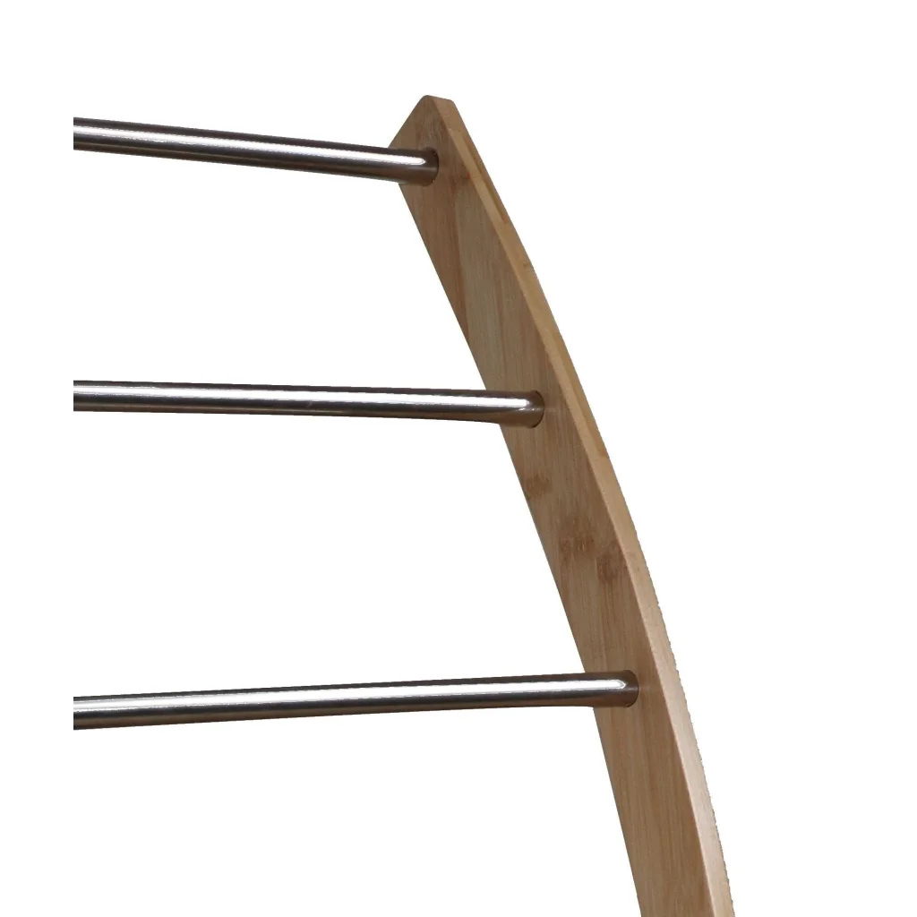 Bamboo Towel Bar Metal Holder Rack 3-Tier Freestanding