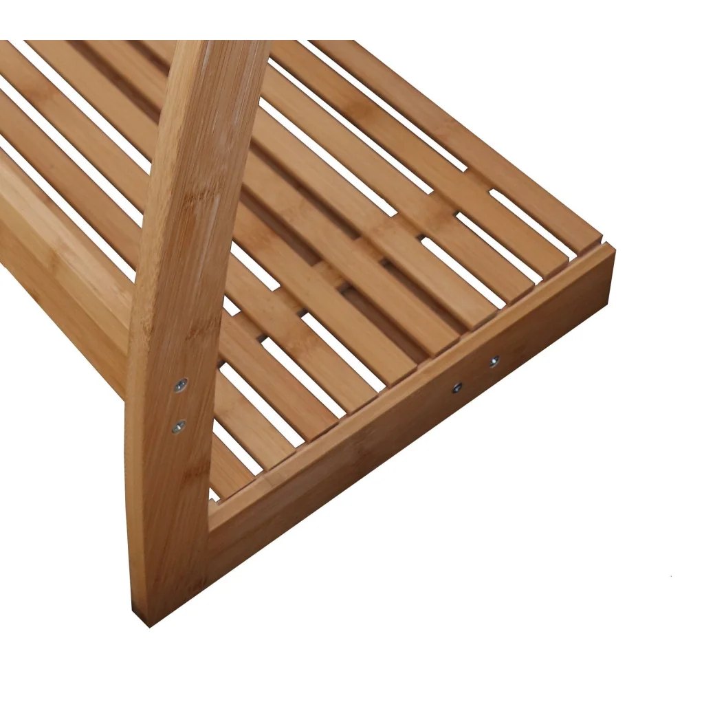 Bamboo Towel Bar Metal Holder Rack 3-Tier Freestanding