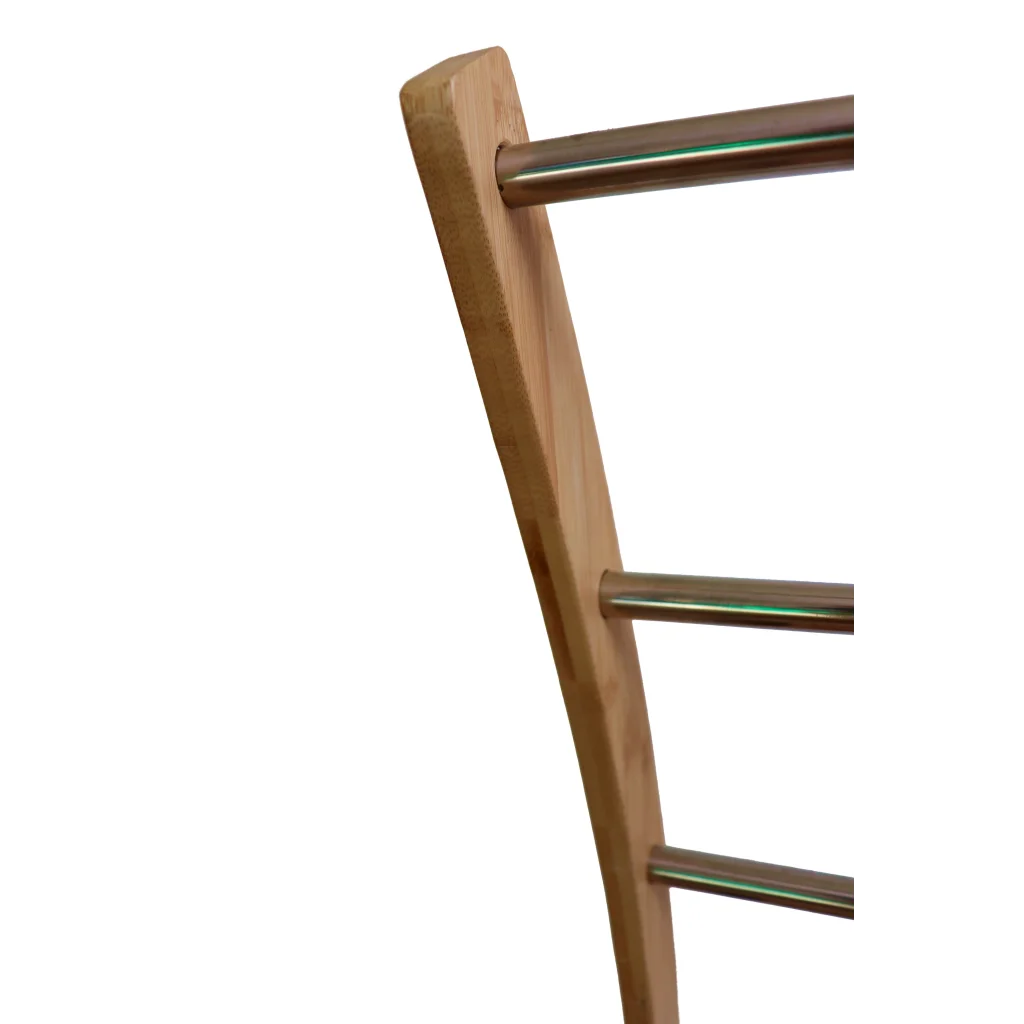 Bamboo Towel Bar Metal Holder Rack 3-Tier Freestanding