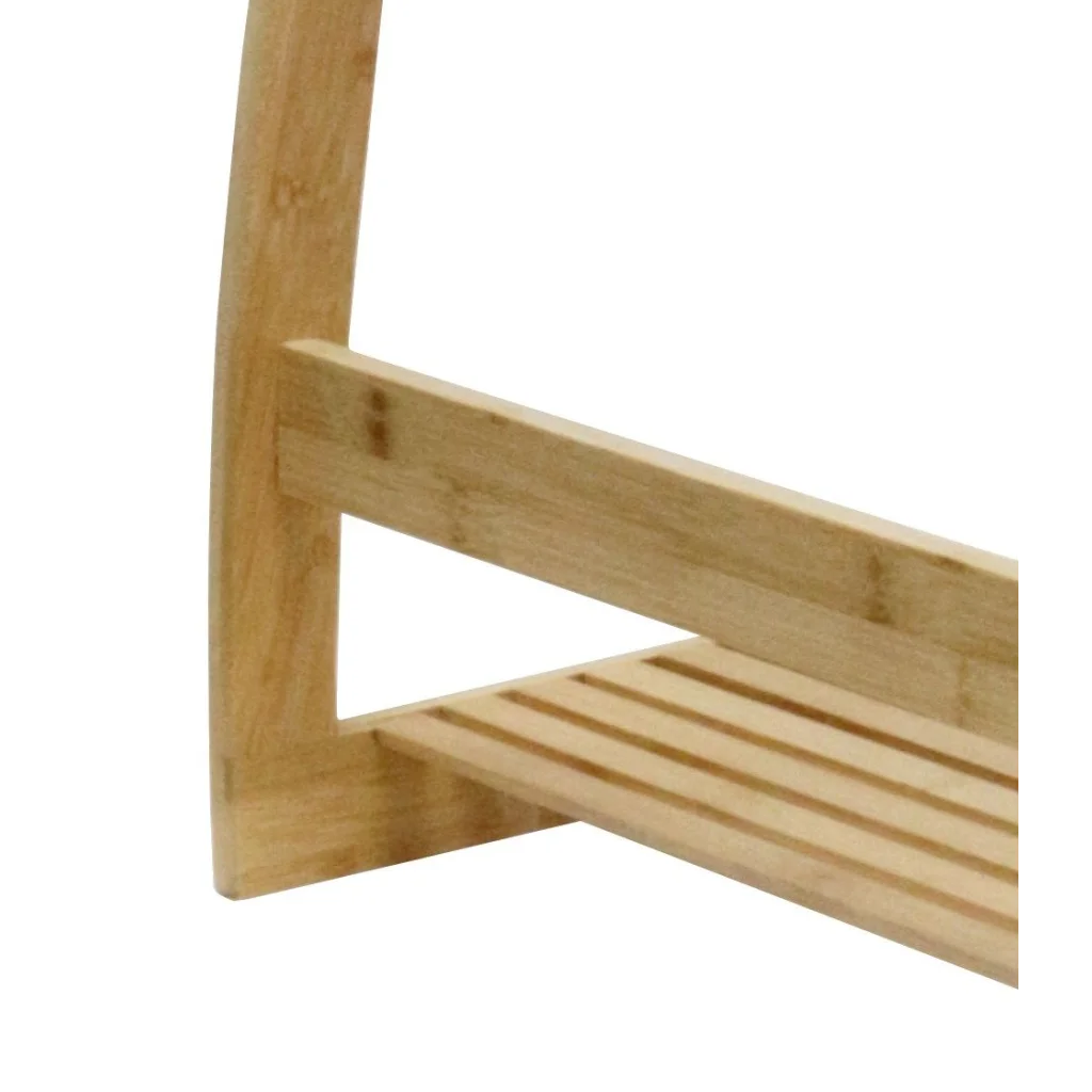 Bamboo Towel Bar Metal Holder Rack 3-Tier Freestanding