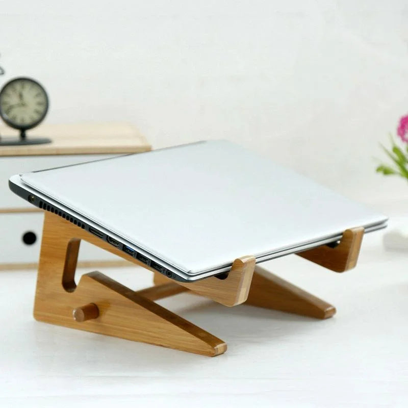 Bamboo Wood Desktop Storage Rack For Computers And Tablets-1964932316853833734