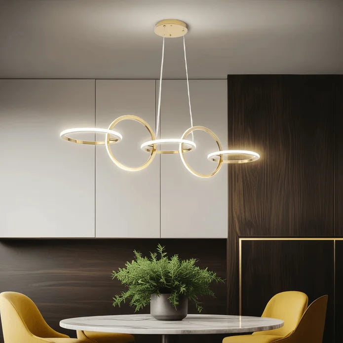 BAMDECOR A180 Nordic Golden Circles Kitchen Dining Table