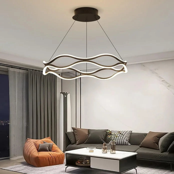 BAMDECOR A212/1 Black Modern Wavy Art Aluminum Light