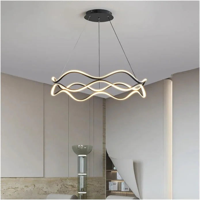 BAMDECOR A212/1 Black Modern Wavy Art Aluminum Light