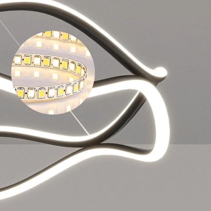 BAMDECOR A212/1 Black Modern Wavy Art Aluminum Light