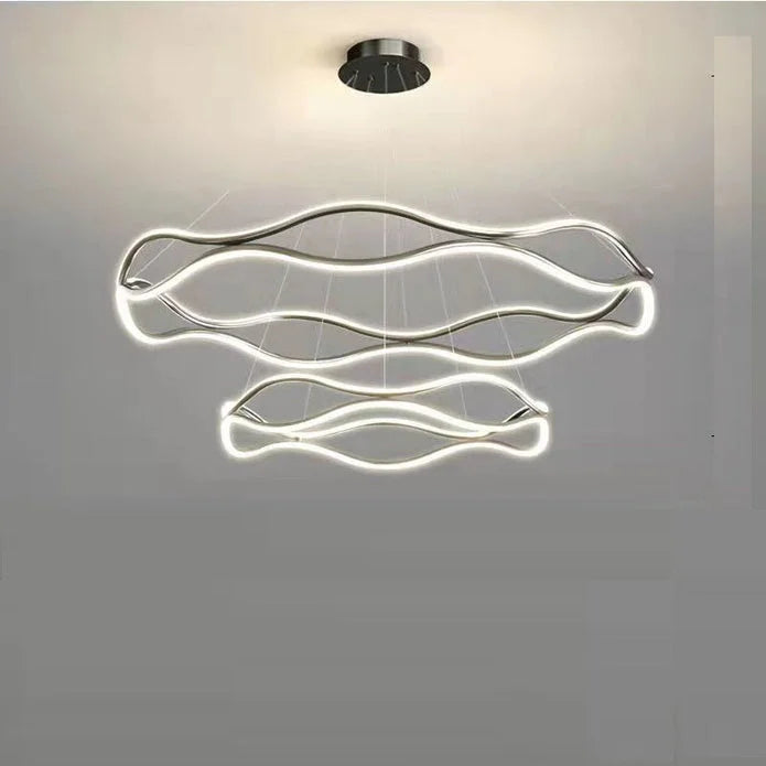 BAMDECOR A212/2 Modern Wavy Art Aluminum Light Fixture