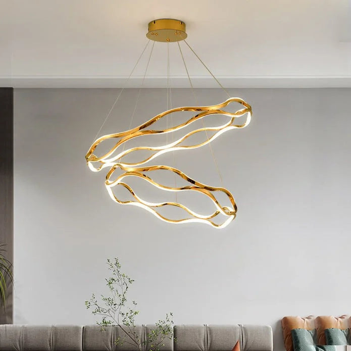BAMDECOR A212/2 Modern Wavy Art Aluminum Light Fixture