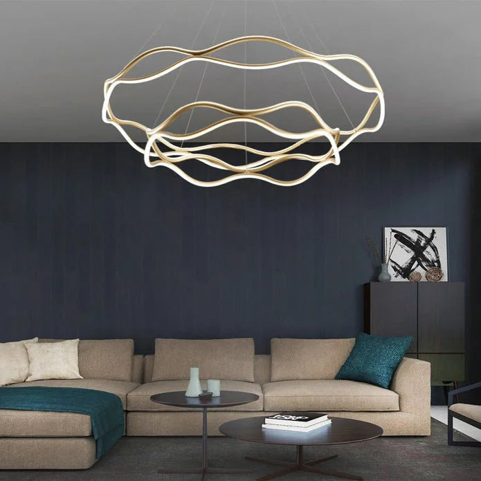 BAMDECOR A212/2 Modern Wavy Art Aluminum Light Fixture