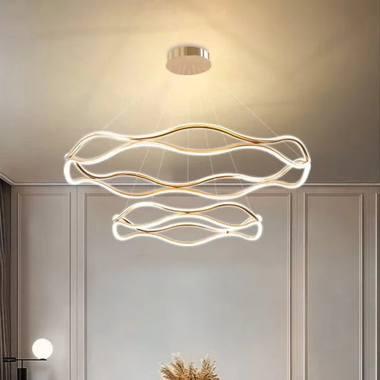 BAMDECOR A212/2 Modern Wavy Art Aluminum Light Fixture