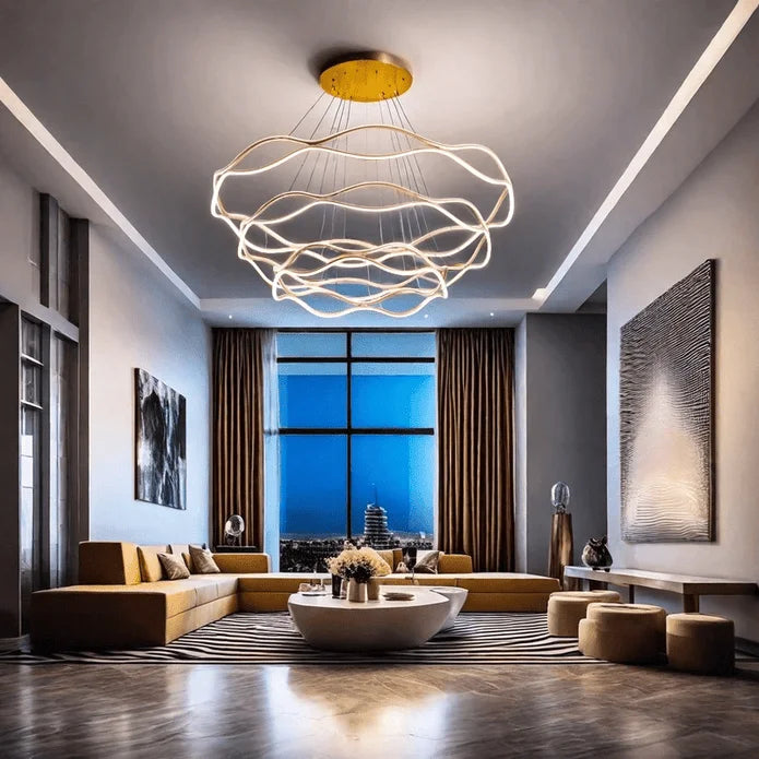 BAMDECOR A212/3 Modern Wavy Art Aluminum Light Fixture