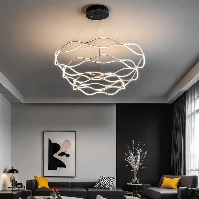 BAMDECOR A212/3 Modern Wavy Art Aluminum Light Fixture