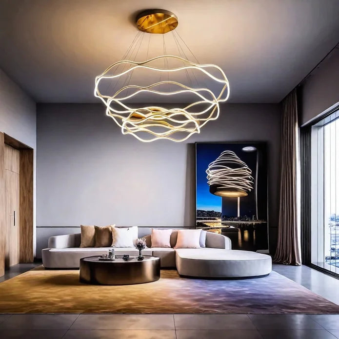 BAMDECOR A212/3 Modern Wavy Art Aluminum Light Fixture