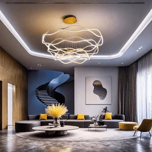 BAMDECOR A212/3 Modern Wavy Art Aluminum Light Fixture