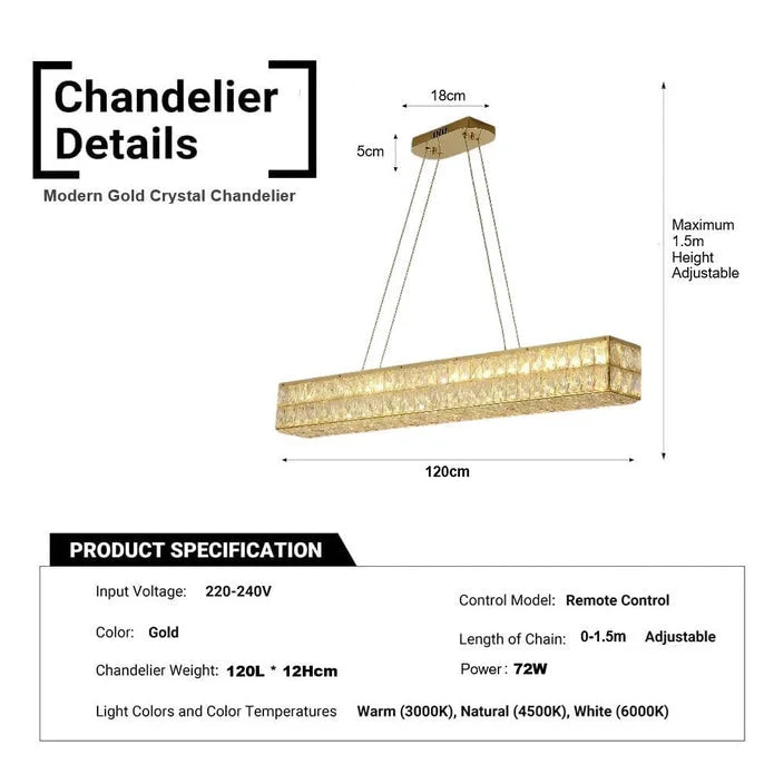 BAMDECOR C3332/L Linear Luxury Crystal Chandelier Modern