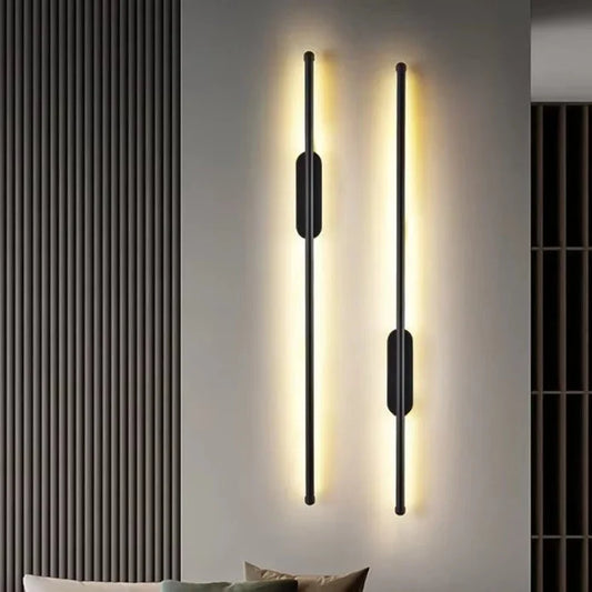 BAMDECOR Modern Minimalist Wall Light Long Tube LED Black