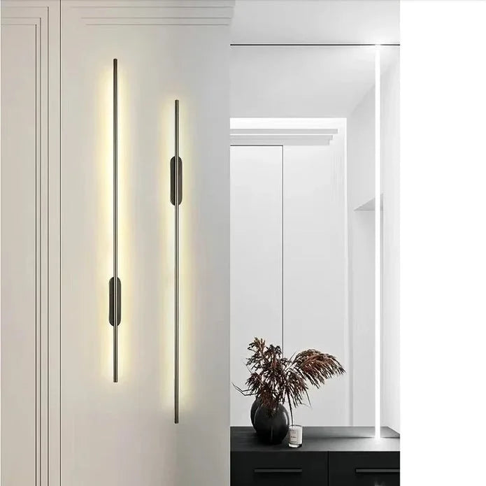 BAMDECOR Modern Minimalist Wall Light Long Tube LED Black