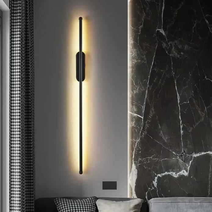 BAMDECOR Modern Minimalist Wall Light Long Tube LED Black