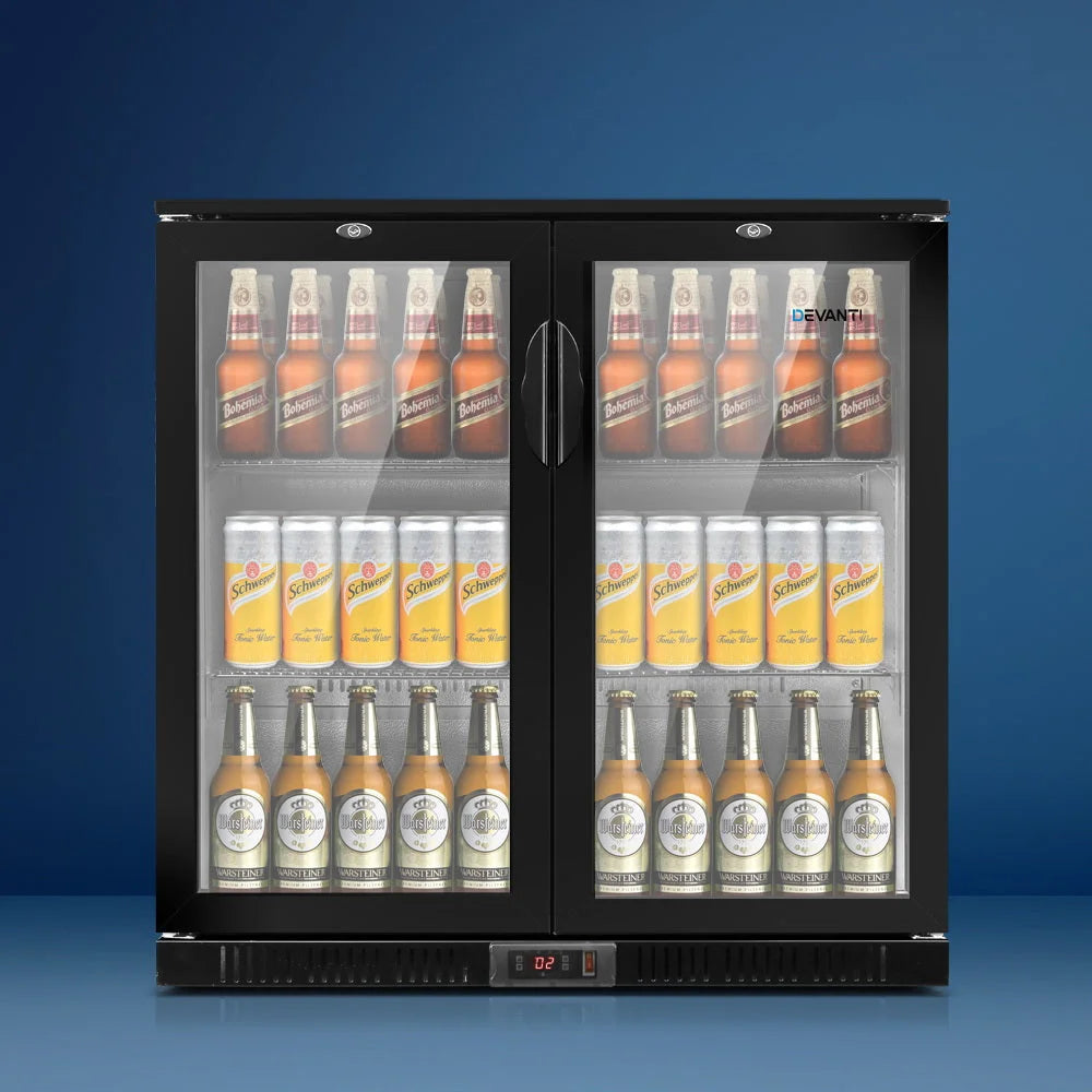 Bar Fridge 2 Glass Door Commercial Display Freezer Drink