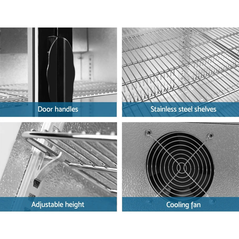 Bar Fridge 2 Glass Door Commercial Display Freezer Drink