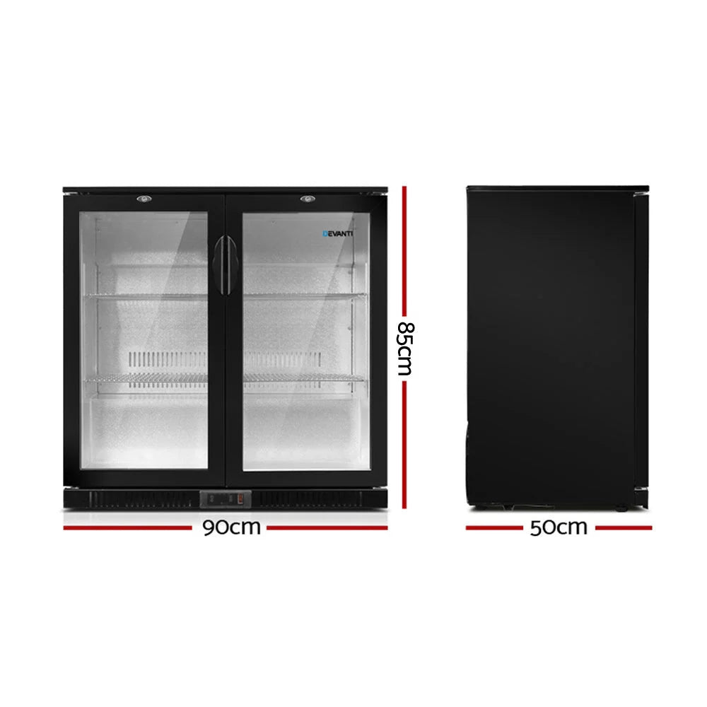 Bar Fridge 2 Glass Door Commercial Display Freezer Drink