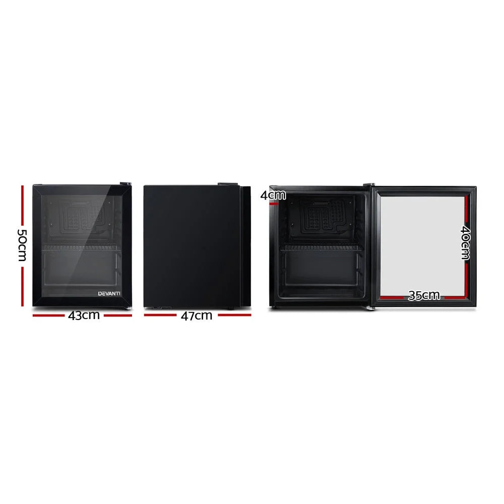Bar Fridge 46L Glass Door Mini