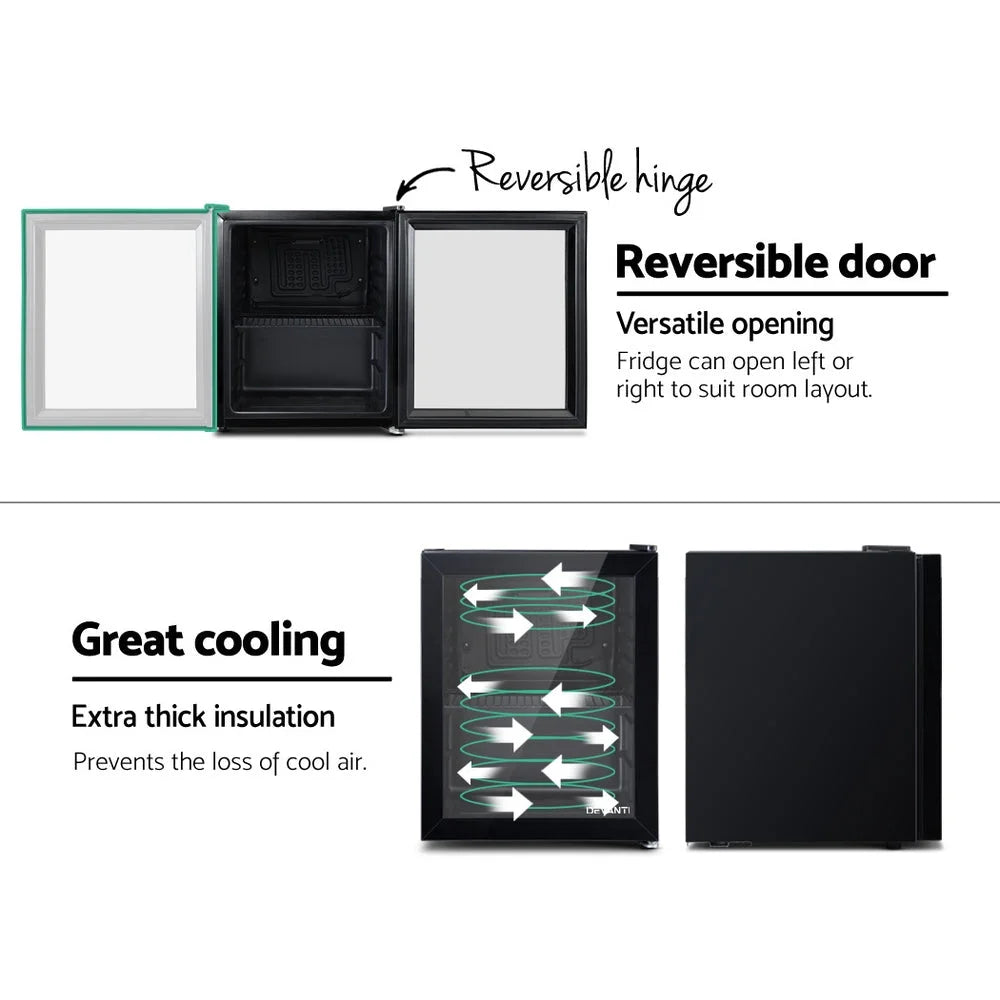 Bar Fridge 46L Glass Door Mini Countertop Freezer Fridges
