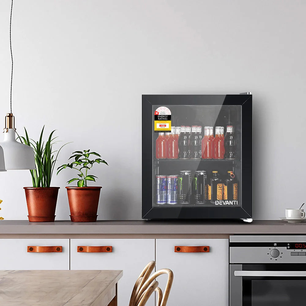 Bar Fridge 46L Glass Door Mini Countertop Freezer