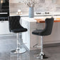 Bar Stool 4x Height Adjustable Swivel Velvet Studs Footrest