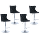Bar Stool 4x Height Adjustable Swivel Velvet Studs Footrest