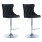 Bar Stool 4x Height Adjustable Swivel Velvet Studs Footrest