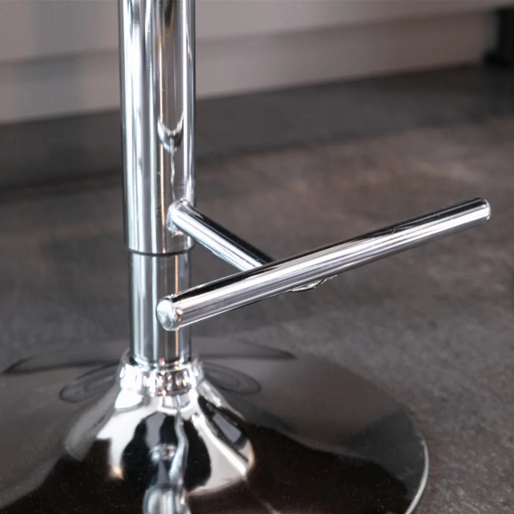 Bar Stool 4x Height Adjustable Swivel Velvet Studs Footrest