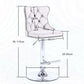 Bar Stool 4x Height Adjustable Swivel Velvet Studs Footrest