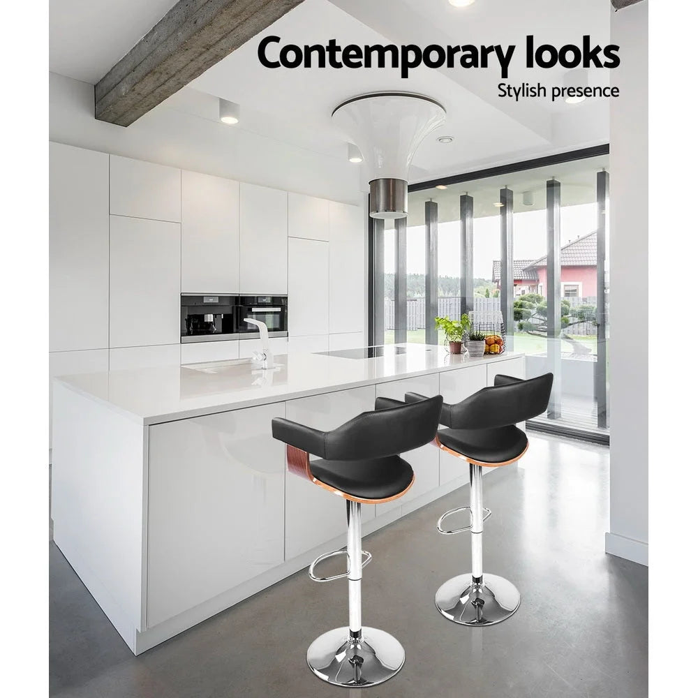 Bar Stool Wooden - Black and Wood - Bar Stools & Chairs