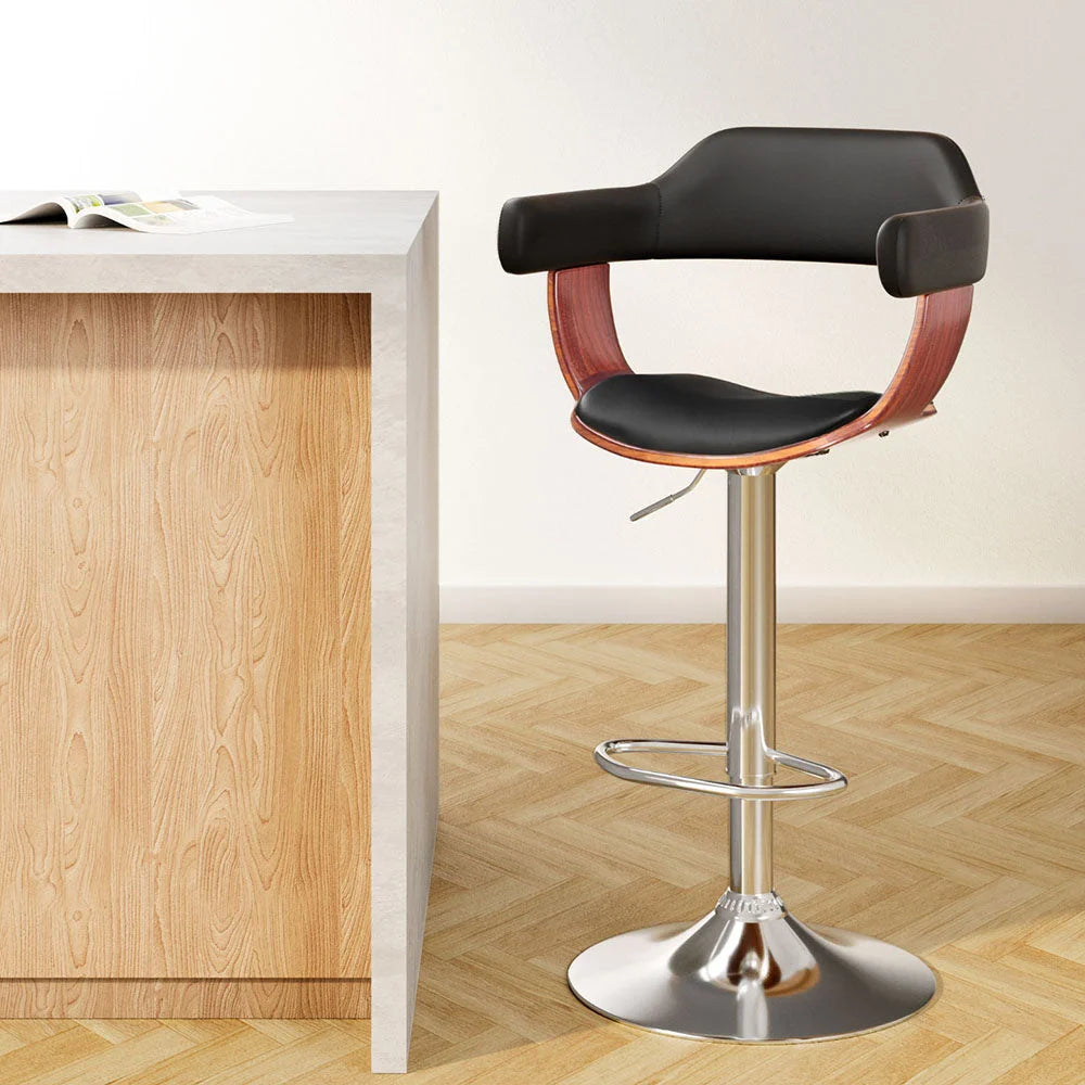 Bar Stool Wooden - Black and Wood - Bar Stools & Chairs