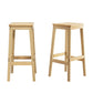 Wood rattan 2x bar stool with stools rubber counter chairs