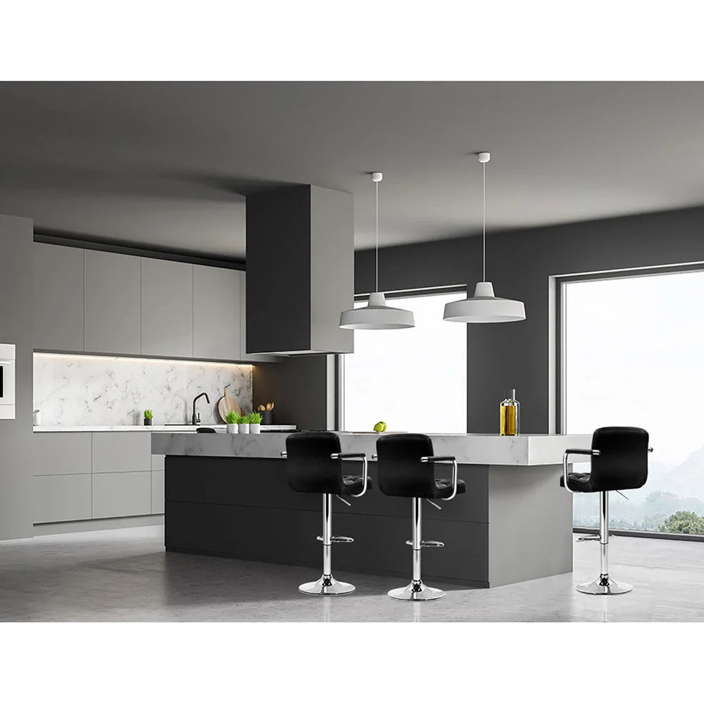 Bar Stools 4x Kitchen Swivel Bar Stool Leather Gas Lift