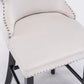 Bar Stools 4x Velvet Upholstered Button Tufted Wood Legs