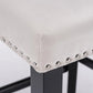 Bar Stools 4x Velvet Upholstered Button Tufted Wood Legs