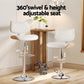 White wooden gas lift bar stools