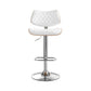 White leather gas lift bar stools