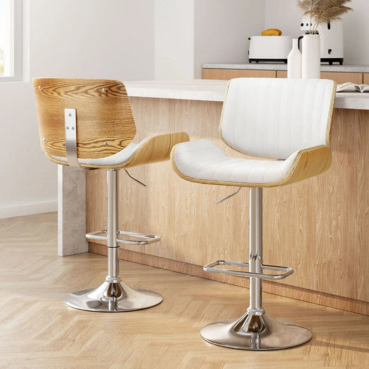 Leather bar table and stools set