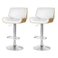 Stools Set 2 Adjustable Chairs 2x Bar Leather